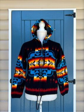 VTG Artesanias Tuntaquimba Wool Full
Zip Hoodie Jacket unisex Size XS